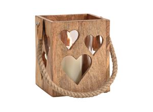 4007698057169 - Windlicht »G Wurm mit Herzen« Holzart Mango (China)