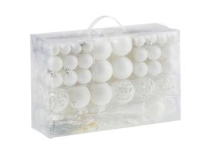 4007698077433 - X-Mas Christbaumkugel-Set  Weiß  Kunststoff  111-teilig  3 cm Schubladen  36x23x12 cm  Dekoration Weihnachtsdekoration Weihnachtsbaumschmuck 4007698077433 - X-Mas Christbaumkugel-Set  Weiß  Kunststoff  111-teilig  3 cm Schubladen  36x23x12 cm  Dekoration Weihnachtsdekoration Weihnachtsbaumschmuck