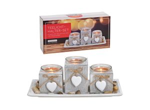 4007698077556 - Kerzenhalter »G Wurm mit Herzen 3 Stück Nature Weiss«