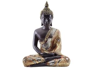 4007698140717 - Xxxl Buddha  Braun Gold  Kunststoff  32x45x20 cm  sitzend  Dekoration Skulpturen & Dekoobjekte Skulpturen