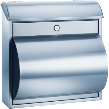 4007735086053 - Briefkasten Edelstahl rostfrei Zeitungsfach 360x190x370mm silber