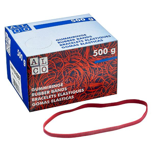 4007735927578 - Gummiband 7572 Schnittbreite 6 mm Flachmaß 200 mm rot 500 g 4007735927578 Alco