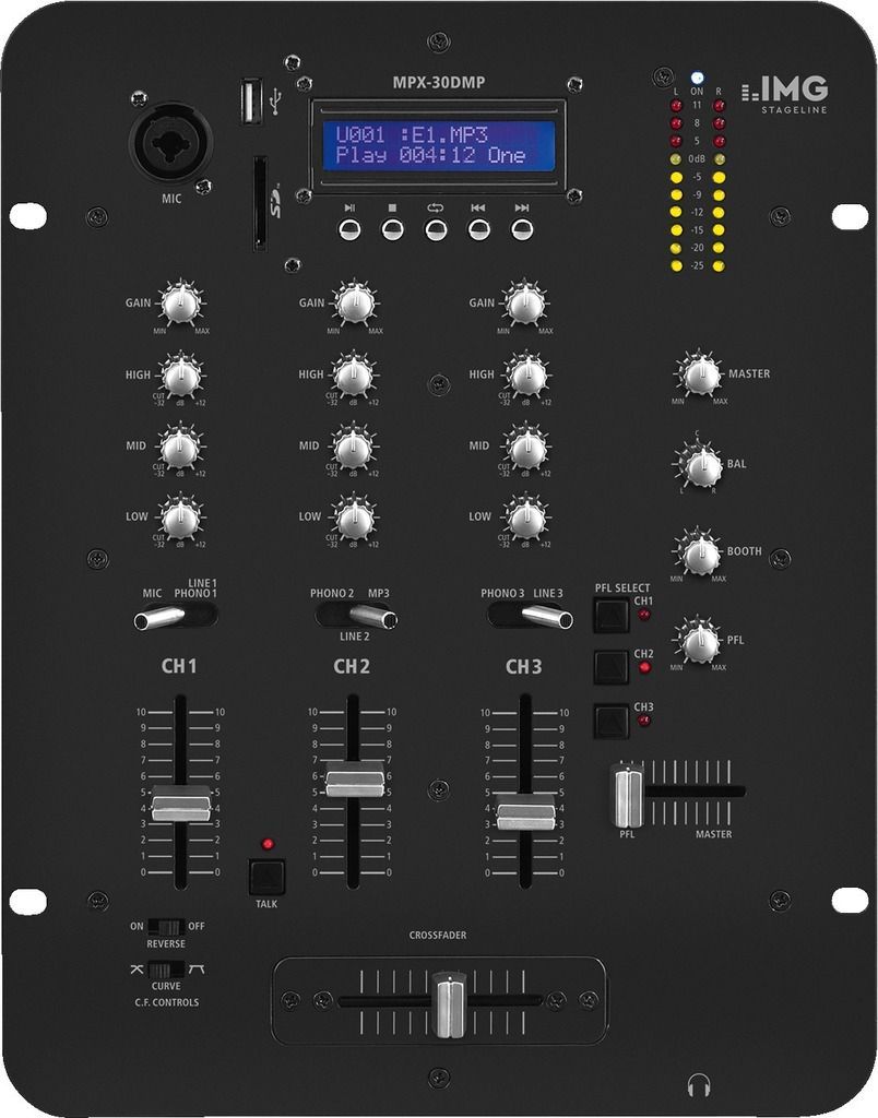 4007754235067 - MPX-30DMP 3 Kanal Stereo-DJ-Mixer mit integriertem MP3-Spieler