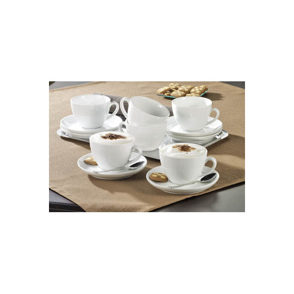 4007796026012 - Cappuccinotassen-Set BISTRO 6 Tassen & Unterassen jeweils 03 l H 71 mm Porzellan weiß