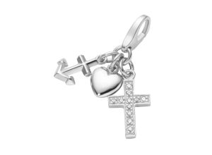 4007810074302 - Charm-Einhänger GIORGIO MARTELLO MILANO Glaube Liebe Hoffnung Silber 925 Charms silberfarben (silber) Damen