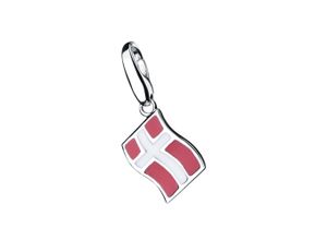 4007810077990 - Charm-Einhänger GIORGIO MARTELLO MILANO Flagge Dänemark Silber 925 Charms bunt Damen