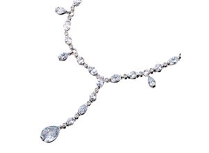 4007810108342 - Collier GIORGIO MARTELLO MILANO mit weißen Zirkonia Steinen Silber 925 Halsketten Gr 45 cm Silber 925 (Sterlingsilber) weiß Damen Colliers