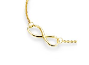 4007810125400 - Collier SMART JEWEL filigran mit Infinity - Zeichen Silber 925 Halsketten Gr 45 cm Silber 925 (Sterlingsilber) goldfarben (gold) Damen