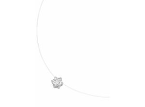 4007810126452 - Kette mit Anhänger FIRETTI Schmuck Geschenk Solitär Glamouröse Optik Halsketten Gr Silber 925 (Sterlingsilber)-Nylon Länge 45 cm silberfarben (silber 925) Damen mit Zirkonia (synth)