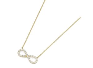 4007810128678 - Goldkette LUIGI MERANO Mittelteil Infinity mit Zirkonia Gold 375 Halsketten Gr 45 cm Gelbgold 375 goldfarben (gold) Damen Goldketten