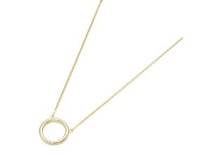 4007810136000 - Collier LUIGI MERANO kleiner Ring mit Brillant Gold 585 Halsketten Gr 45 cm Gelbgold 585 goldfarben (gold) Damen Colliers