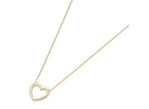 4007810136017 - Collier LUIGI MERANO Herz mit Brillant Gold 585 Halsketten Gr 45 cm Gelbgold 585 goldfarben (gold) Damen Colliers