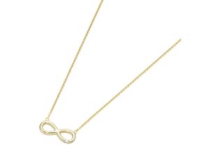 4007810136024 - Collier LUIGI MERANO Infinity mit Brillant Gold 585 Halsketten Gr 45 cm Gelbgold 585 goldfarben (gold) Damen Colliers