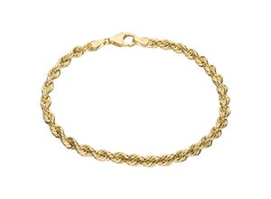 4007810136222 - Armband LUIGI MERANO Kordelkette hohl Gold 585 Armbänder Gr 20 cm Gelbgold 585 goldfarben (gold) Damen Armbänder