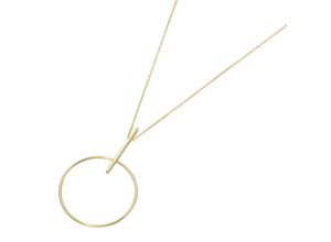 4007810138257 - Goldkette LUIGI MERANO Stäbchen mit Ring Gold 375 Halsketten Gr 45 cm Gelbgold 375 goldfarben (gold) Damen Goldketten