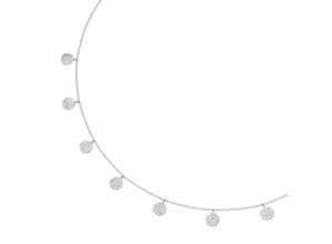 4007810138455 - Collier SMART JEWEL Plättchen mit Zirkonia Steinen Silber 925 Halsketten Gr 45 cm Silber 925 (Sterlingsilber) weiß Damen Colliers