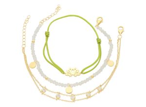 4007810140793 - Armband Set SMART JEWEL Armbänder 3-teilig Kristallsteine und Zirkonia Silber 925 Armbänder Gr Onesize Silber 925 (Sterlingsilber) goldfarben (gold) Damen