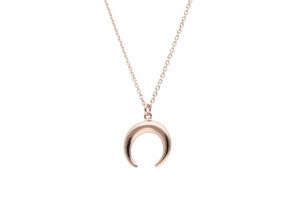 4007810144579 - Kette mit Anhänger SMART JEWEL Halbmond Silber 925 Halsketten Gr 45 cm Silber 925 (Sterlingsilber) rosegold (rosé vergoldet) Damen Ketten mit Anhänger