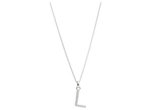 4007810145057 - Kette mit Anhänger SMART JEWEL Buchstabe L Zirkonia Steine Silber 925 Halsketten Gr 45 cm Silber 925 (Sterlingsilber) silberfarben (silber) Damen