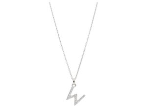 4007810145170 - Kette mit Anhänger SMART JEWEL Buchstabe W Zirkonia Steine Silber 925 Halsketten Gr 45 cm Silber 925 (Sterlingsilber) silberfarben (silber) Damen