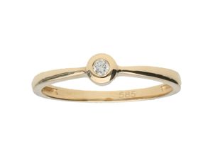 4007810145743 - Diamantring LUIGI MERANO mit Brillant Gold 585 Fingerringe Gr 56 SI = kleine Einschlüsse Gelbgold 585 goldfarben (gold) Damen Diamantringe