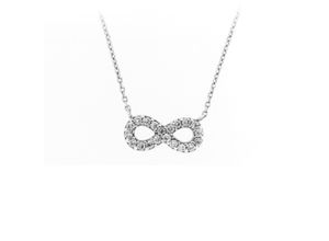 4007810147327 - Collier SMART JEWEL Infinity-Symbol mit weißen Zirkonia Silber 925 Halsketten Gr 45 cm Silber 925 (Sterlingsilber) weiß Damen