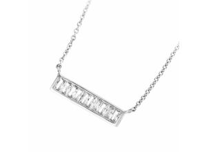 4007810147341 - Collier SMART JEWEL Mittelteil gerade mit weißen Zirkonia Steinen Silber 925 Halsketten Gr 45 cm Silber 925 (Sterlingsilber) weiß Damen