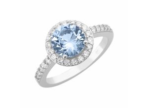 4007810149932 - Silberring GIORGIO MARTELLO MILANO mit synthetischem Spinell und Zirkonia Silber 925 Fingerringe Gr 56 Silber 925 (Sterlingsilber) blau (hellblau) Damen Fingerringe