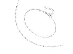 4007810152819 - Schmuckset SMART JEWEL 2-teiliges Set Collier und Armband mit kleinen Plättchen 925 Schmuck-Sets Gr 45 cm silberfarben (silber) Damen Schmucksets