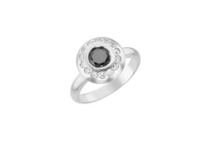 4007810153205 - Silberring GIORGIO MARTELLO MILANO mit Zirkonia schwarz und weiß Silber 925 Fingerringe Gr 56 Silber 925 (Sterlingsilber) schwarz-weiß (schwarz weiß) Damen Fingerringe