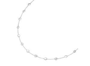 4007810154806 - Collier GIORGIO MARTELLO MILANO mit Zwischenteilen in glänzend und weiße Zirkonia Silber 925 Halsketten Gr 45 cm Silber 925 (Sterlingsilber) weiß Damen Colliers