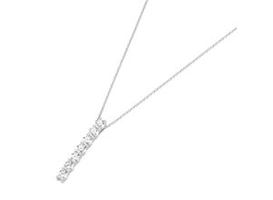 4007810154851 - Kette mit Anhänger GIORGIO MARTELLO MILANO mit Anhänger Zirkonia weiß Silber 925 Halsketten Gr 45 cm Silber 925 (Sterlingsilber) weiß Damen Ketten mit Anhänger