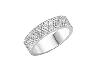 4007810155018 - Silberring GIORGIO MARTELLO MILANO mit weißen Zirkonia Steinen Silber 925 Fingerringe Gr 56 Silber 925 (Sterlingsilber) weiß Damen Fingerringe