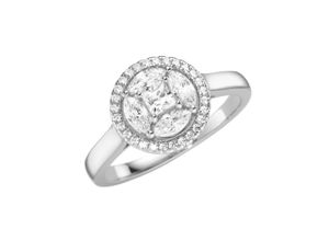 4007810155063 - Silberring GIORGIO MARTELLO MILANO mit weißen Zirkonia Steinen Silber 925 Fingerringe Gr 52 Silber 925 (Sterlingsilber) weiß Damen Fingerringe