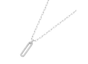 4007810157470 - Collier GIORGIO MARTELLO MILANO Mittelteil oval mit Zirkonia Silber 925 Halsketten Gr 45 cm Silber 925 (Sterlingsilber) silberfarben (silber) Damen Colliers