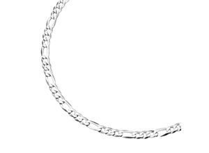 4007810158255 - Silberkette SMART JEWEL Figarokette 3 1 diamantiert massiv Silber 925 Halsketten Gr 50 cm Silber 925 (Sterlingsilber) silberfarben (silber) Damen Silberketten