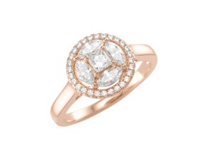 4007810158378 - Silberring GIORGIO MARTELLO MILANO mit weißen Zirkonia Steinen rosé vergoldet Silber 925 Fingerringe Gr 52 Silber 925 (Sterlingsilber) rosegold (rosé vergoldet) Damen Fingerringe