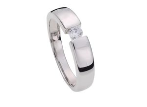 4007810158934 - Fingerring LADY Fingerringe Gr 16 Metall-Metall silberfarben (weißgold 375) Damen Fingerringe