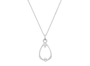 4007810159344 - Kette mit Anhänger SMART JEWEL tropfenförmig Zirkonia Steine Silber 925 Halsketten Gr 45 cm Silber 925 (Sterlingsilber) silberfarben (silber) Damen Ketten mit Anhänger