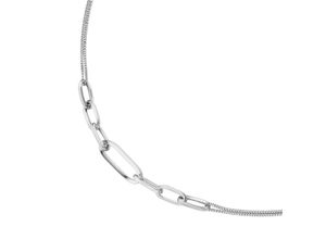 4007810159375 - Collier SMART JEWEL Mittelteil ovale Glieder Panzerkette Silber 925 Halsketten Gr 45 cm Silber 925 (Sterlingsilber) silberfarben (silber) Damen Colliers