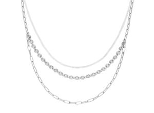 4007810159443 - Collier SMART JEWEL zweireihig Silber 925 Halsketten Gr 42 cm Silber 925 (Sterlingsilber) silberfarben (silber) Damen Colliers