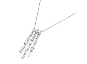 4007810159726 - Collier GIORGIO MARTELLO MILANO Behang 3-reihig mit weißen Zirkonia Silber 925 Halsketten Gr 45 cm Silber 925 (Sterlingsilber) weiß Damen Colliers