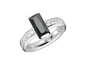 4007810160272 - Silberring GIORGIO MARTELLO MILANO mit Zirkonia weiß und schwarz Silber 925 Fingerringe Gr 52 Silber 925 (Sterlingsilber) schwarz-weiß (schwarz weiß) Damen Fingerringe