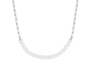 4007810163273 - Collier GIORGIO MARTELLO MILANO mit Muschelkern-Perlen Silber 925 Halsketten Gr 45 cm Silber 925 (Sterlingsilber) silberfarben (silber) Damen Colliers