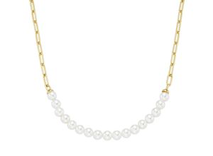 4007810163280 - Collier GIORGIO MARTELLO MILANO mit Muschelkern-Perlen Silber 925 Halsketten Gr 45 cm Silber 925 (Sterlingsilber) goldfarben (gold) Damen Colliers