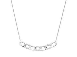 4007810163365 - Collier GIORGIO MARTELLO MILANO Mittelteil mit Zirkonia Silber 925 Halsketten Gr 45 cm Silber 925 (Sterlingsilber) silberfarben (silber) Damen Colliers