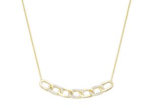 4007810163372 - Collier GIORGIO MARTELLO MILANO Mittelteil mit Zirkonia Silber 925 Halsketten Gr 45 cm Silber 925 (Sterlingsilber) goldfarben (gold) Damen Colliers