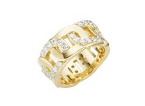 4007810163792 - Silberring GIORGIO MARTELLO MILANO mit weißen Zirkonia vergoldet Silber 925 Fingerringe Gr 56 Silber 925 (Sterlingsilber) goldfarben (gold) Damen Fingerringe