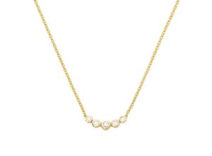 4007810164560 - Collier LUIGI MERANO Mittelteil gebogen mit funkelnden Brillanten Gold 585 Halsketten Gr 45 cm Gelbgold 585 goldfarben (gold) Damen Colliers