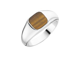 4007810165253 - Silberring GIORGIO MARTELLO MILANO Siegelring mit Tigerauge Silber 925 Fingerringe Gr 66 Silber 925 (Sterlingsilber) braun Herren Fingerringe